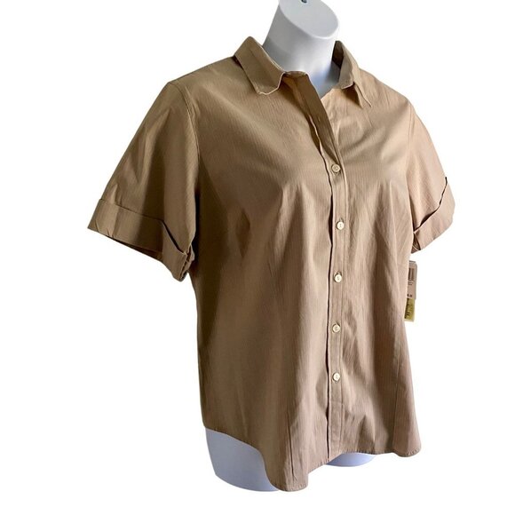 Style & Co Stretch Button Up Short Sleeve Shirt Size 16W NEW NWT - Picture 3 of 9